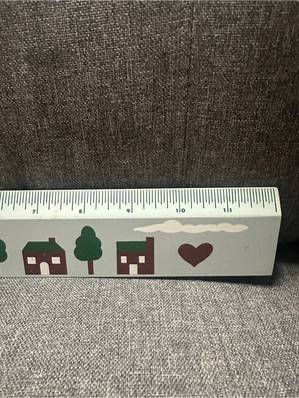 Decorative Wooden Ruler with House & Tree Motif